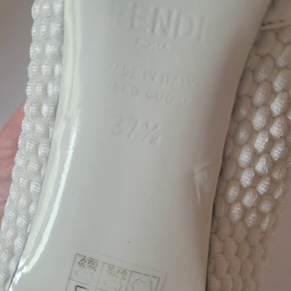 Fendi  Woven White Textured Fabric Reflections High Heels Pumps - Picture 15 of 16